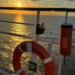 Cruise Terminal - Sunset after leaving Barcelona