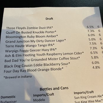 Tick Tock Lounge - Draft menu - Lounges Near Me - Indianapolis, Indiana