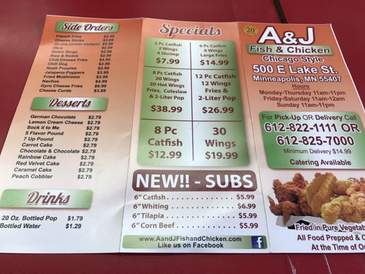 Menu photo 1 A&J Fish & Chicken Minneapolis, MN Menu photo 1 A&J Fish & Chicken Minneapolis, MN