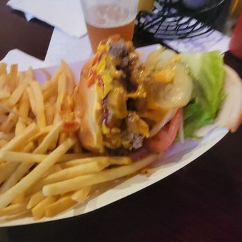 Kemp's Upper Tap - Cheeseburger and fries - American Near Me - Lexington, Illinois