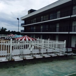 The motel view.