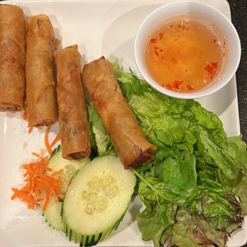 Pho Vu - Fried egg rolls small portion but tasty you need to dip it in the sauce. - Vietnamese Near Me - Palm Desert, California Pho Vu - Fried egg rolls small portion but tasty you need to dip it in the sauce. - Vietnamese Near Me - Palm Desert, California