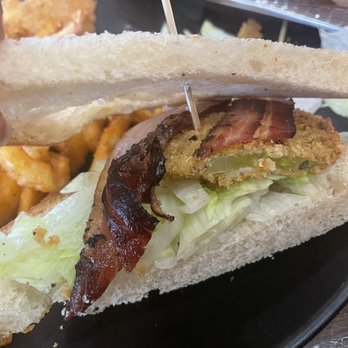 The Blind Pig Pub - If you're gonna give us bacon, at least make the sandwich look good! Two pieces of bacon! - Pubs Near Me - Hartsville, South Carolina