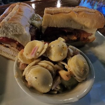 Tiptons Tavern - Tuscany Chicken sandwich. I chose the salad of the day instead of fries or tots - Pubs Near Me - Phillipsburg, New Jersey