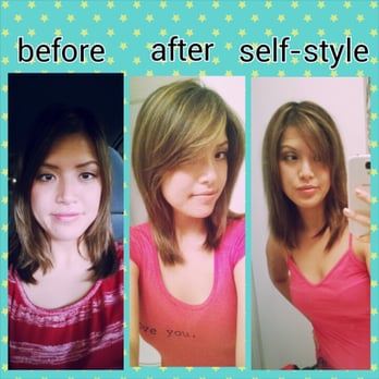 HM Salon - Hair before, then cut & styled by Hang, & finally washed a day later and blow-dried by me.. it falls perfectly! Love it. - Blow Dry/Out Services Near Me - Houston, Texas