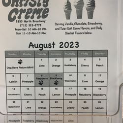 Christy Creme - Flavors for august