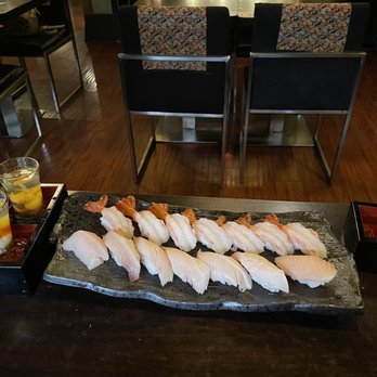 Sushi Goemon - Uni/oyster shooter, amaebi and hamachi belly nigiri - Japanese Near Me - San Francisco, California