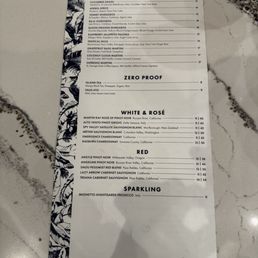 Drink menu Drink menu