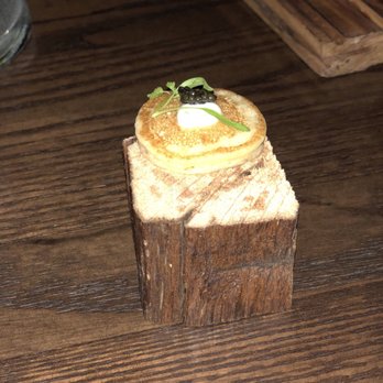 Habitat Feed & Social - Mini potato pancake topped with caviar (so cute) - Bars Near Me - Birmingham, Alabama Habitat Feed & Social - Mini potato pancake topped with caviar (so cute) - Bars Near Me - Birmingham, Alabama