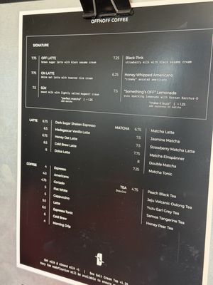 Menu photo 2 OFFNOFF COFFEE La Palma, CA Menu photo 2 OFFNOFF COFFEE La Palma, CA