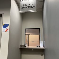 The Roswell City Hall - Customers pay for business licenses at this window.