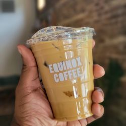 Equinox Coffee - Iced "Blossom" (Cinnamon & Rose) Latte w/ Oatmilk