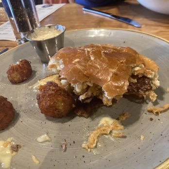 Top Hat - this is the Wisconsin Burger.  Literally the best burger and house made tots i ever... - Bars Near Me - Missoula, Montana