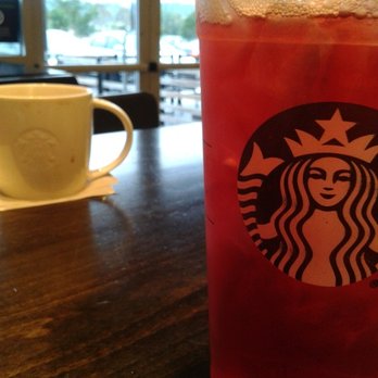 Starbucks - Passion ice tea and patio in background - Coffee & Tea Near Me - Dublin, California