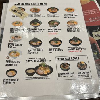 Ramen Isshin - Menu - Ramen Near Me - Concord, Ontario