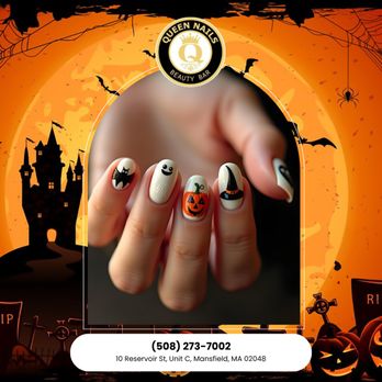 Queen Nails & Beauty Bar - Halloween parties are coming! Are your nails invited? Make sure they're dressed for the occasion. Book with us today! - Nail Salons Near Me - Mansfield, Massachusetts Queen Nails & Beauty Bar - Halloween parties are coming! Are your nails invited? Make sure they're dressed for the occasion. Book with us today! - Nail Salons Near Me - Mansfield, Massachusetts