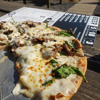 Pint & Plow Brewing - Gluten free yummy white pizza with lots and lots.of excellent mushrooms - Pizza Near Me - Kerrville, Texas Pint & Plow Brewing - Gluten free yummy white pizza with lots and lots.of excellent mushrooms - Pizza Near Me - Kerrville, Texas