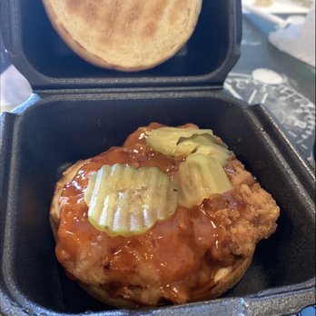 Wingstop - Chicken sandwich with Mango Habanero sauce in a toasted bun. - Chicken Wings Near Me - Orlando, Florida Wingstop - Chicken sandwich with Mango Habanero sauce in a toasted bun. - Chicken Wings Near Me - Orlando, Florida