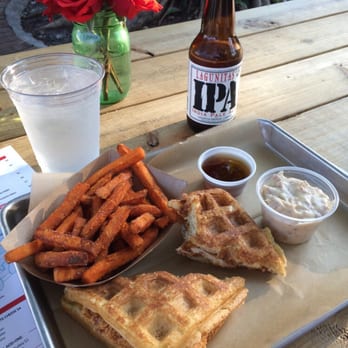 Ms Cheezious - Chicken and waffles with sweet potatoes fries - Sandwiches Near Me - Miami, Florida