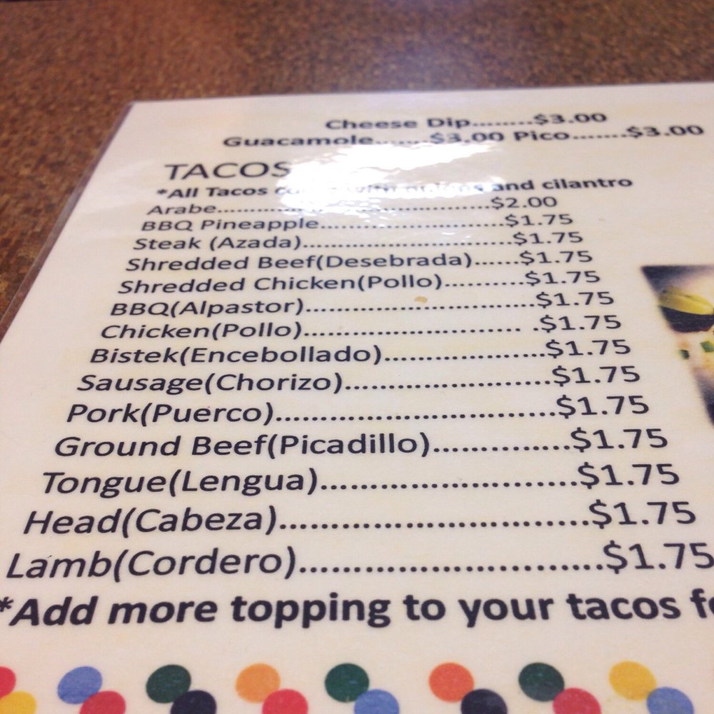 The Taco Shop - The taco side of the menu - Mexican Near Me - Oxford, Mississippi The Taco Shop - The taco side of the menu - Mexican Near Me - Oxford, Mississippi