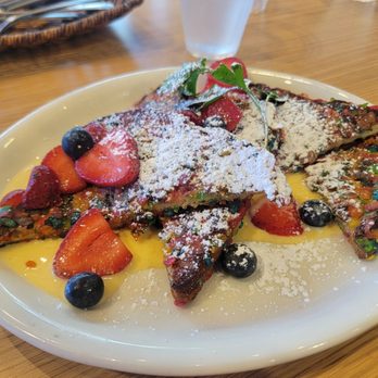 Scramblers Cafe - Fruit Pebbles French Toast - Breakfast & Brunch Near Me - Ontario, California Scramblers Cafe - Fruit Pebbles French Toast - Breakfast & Brunch Near Me - Ontario, California