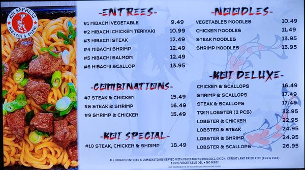 Menu photo 1 Koi Express Hibachi & Sushi Vacaville, CA Menu photo 1 Koi Express Hibachi & Sushi Vacaville, CA
