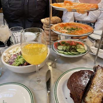 Sadelle's - Lox tower, mimosas, Cobb Salad, and French Toast - Bakeries Near Me - New York, New York Sadelle's - Lox tower, mimosas, Cobb Salad, and French Toast - Bakeries Near Me - New York, New York