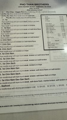 Menu photo 1 Pho Than Brothers Edmonds, WA