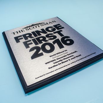 Black Box - The Scotsman Fringe First 2016 Award plaques. - Signmaking Near Me - Edinburgh, EDH