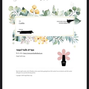 Angel Nails & Spa - The voucher emailed to us. - Nail Salons Near Me - Virginia Beach, Virginia