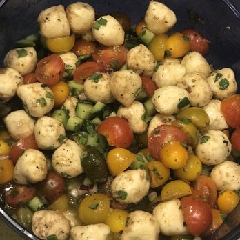 Trader Joe's - All ingredients bought here mozzarella balls marinated, heirloom tomatoes, English cucumber, basil, balsamic vinegar - Grocery Near Me - Fresno, California Trader Joe's - All ingredients bought here mozzarella balls marinated, heirloom tomatoes, English cucumber, basil, balsamic vinegar - Grocery Near Me - Fresno, California