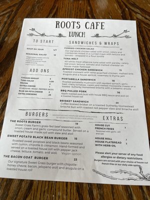 Menu photo 1 Roots Cafe Naples, NY