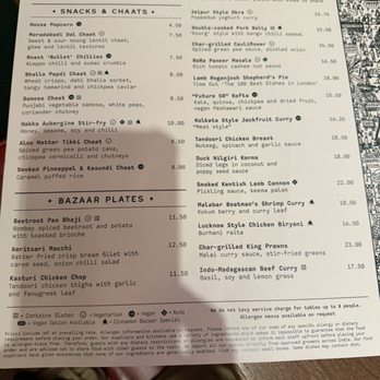 Cinnamon Bazaar - Menu - Indian Near Me - Covent Garden, XGL