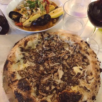 The Alley - Mushroom pizza and seafood pasta - Italian Near Me - Miami Beach, Florida The Alley - Mushroom pizza and seafood pasta - Italian Near Me - Miami Beach, Florida