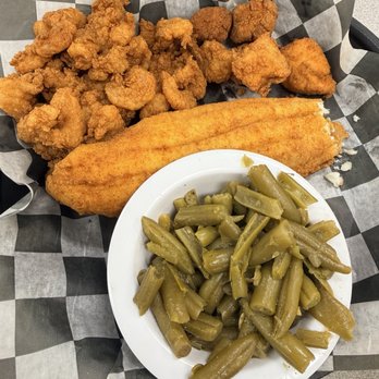 Captain Johns Seafood - Fried Flounder, Fried Salmon Bites and green beans - Comfort Food Near Me - Rolesville, North Carolina Captain Johns Seafood - Fried Flounder, Fried Salmon Bites and green beans - Comfort Food Near Me - Rolesville, North Carolina