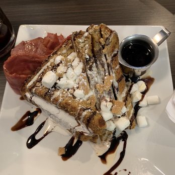 Meemom's  - Middletown - S'mores Multigrain French Toast with a side of turkey bacon. - Coffee & Tea Near Me - Middletown, New Jersey