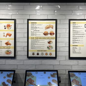 Brine - menus on a brick wall in a restaurant - Chicken Shop Near Me - New York, New York