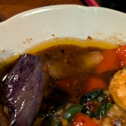 The layer of grease in this dish over powered the dish The layer of grease in this dish over powered the dish