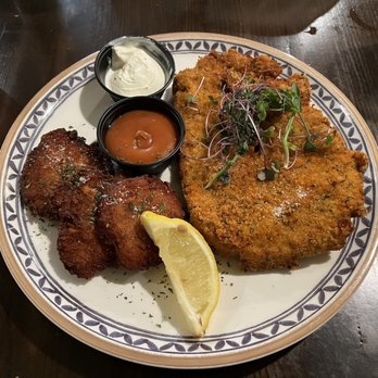Rathskeller - Pork schnitzel and potato pancakes - German Near Me - Elkridge, Maryland