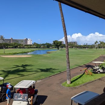 Ka'anapali Golf Courses - View of the 1st and 18th holes from the clubhouse. - Golf Near Me - Lahaina, Hawaii