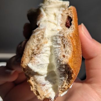 Shug's Bagels - cream cheese on cinnamon raisin - Bagels Near Me - Austin, Texas