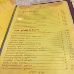 La Bosca - Part of the menu