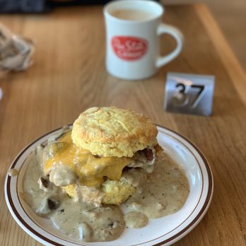Pine State Biscuits - Reno - The Reggie with sausage and shiitake mushroom gravy! - Breakfast & Brunch Near Me - Reno, Nevada