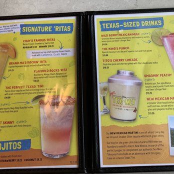 Chuy's - Drink menu - Mexican Near Me - Greenville, South Carolina