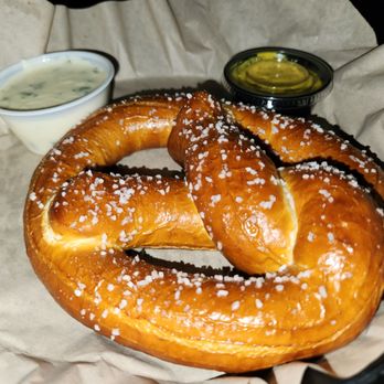 Flix Brewhouse - a pretzel with a side of dips - Breweries Near Me - El Paso, Texas