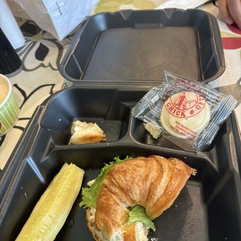 Chicken Salad Chick - Sassy Scotty on a croissant with lettuce (no tomato). Comes with a Pickle and a Mini Round Buttercream Frosted Cookie (Dozen). - Sandwiches Near Me - Hendersonville, Tennessee