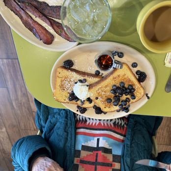 Snooze, an A.M. Eatery - French toast with a side of bacon. - Breakfast & Brunch Near Me - Westminster, Colorado Snooze, an A.M. Eatery - French toast with a side of bacon. - Breakfast & Brunch Near Me - Westminster, Colorado