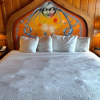 McMenamins Old St. Francis School - Our bed and artful headboard. - Breweries Near Me - Bend, Oregon McMenamins Old St. Francis School - Our bed and artful headboard. - Breweries Near Me - Bend, Oregon
