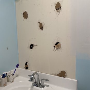 Re-Bath - What the installer "hid" behind new mirror and work beside new medicine cabinet. - Kitchen & Bath Near Me - Louisville, Kentucky Re-Bath - What the installer "hid" behind new mirror and work beside new medicine cabinet. - Kitchen & Bath Near Me - Louisville, Kentucky