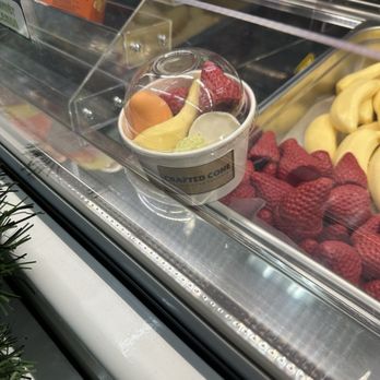 Crafted Cone Ice Cream & Desserts - Cute fruit cup! Ice cream is covered in candy coating.  Such a fun idea! - Ice Cream & Frozen Yogurt Near Me - Placentia, California